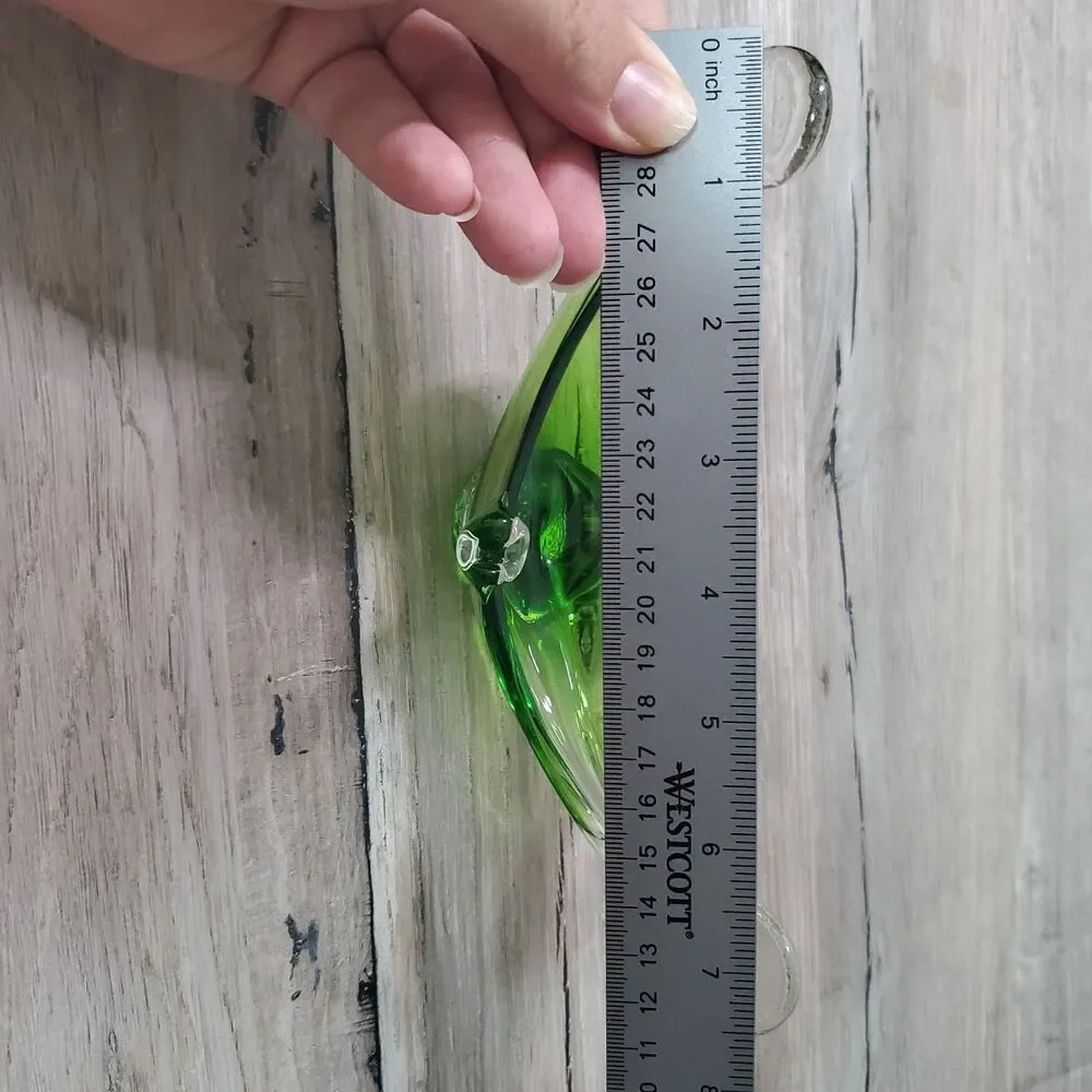 Vintage Art Glass Gondola Boat Green Sommerso Mid Century Italy